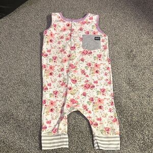 Rags to Raches Sleeveless Romper with Gray Accents